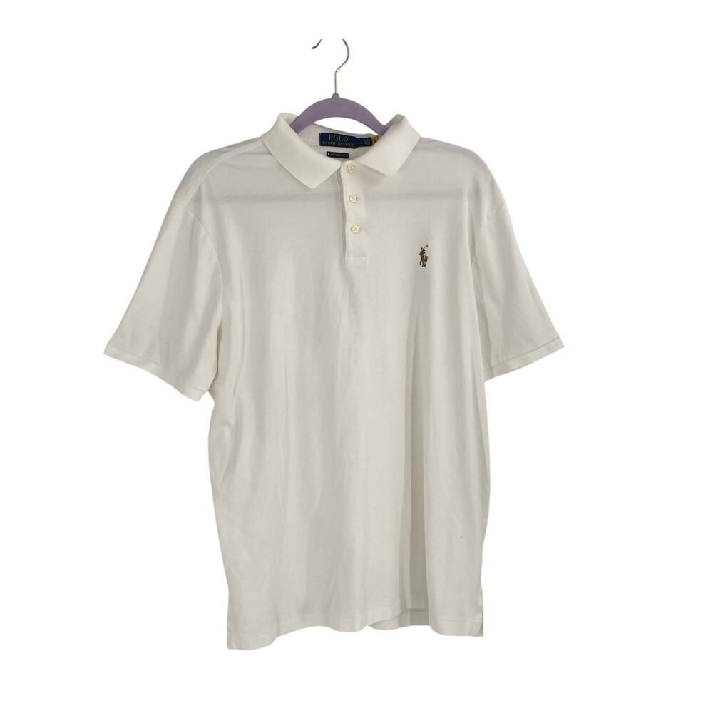 Polo Ralph Lauren White Classic Fit Polo Short Sleeve Short Flesh Natural Pony L